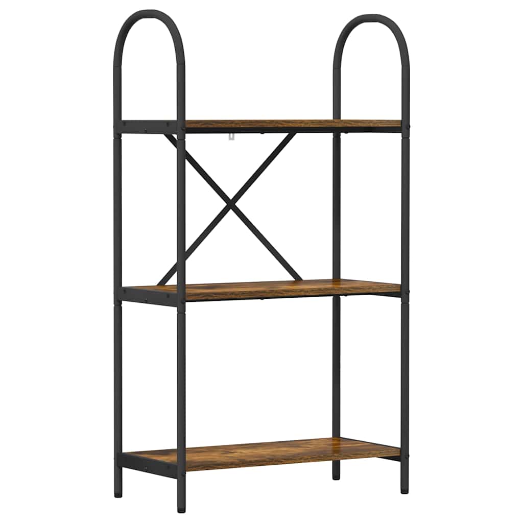 Hyllsystem 3 nivåer 60 x 30 x 109 cm Konstruerat trä Rökt ek