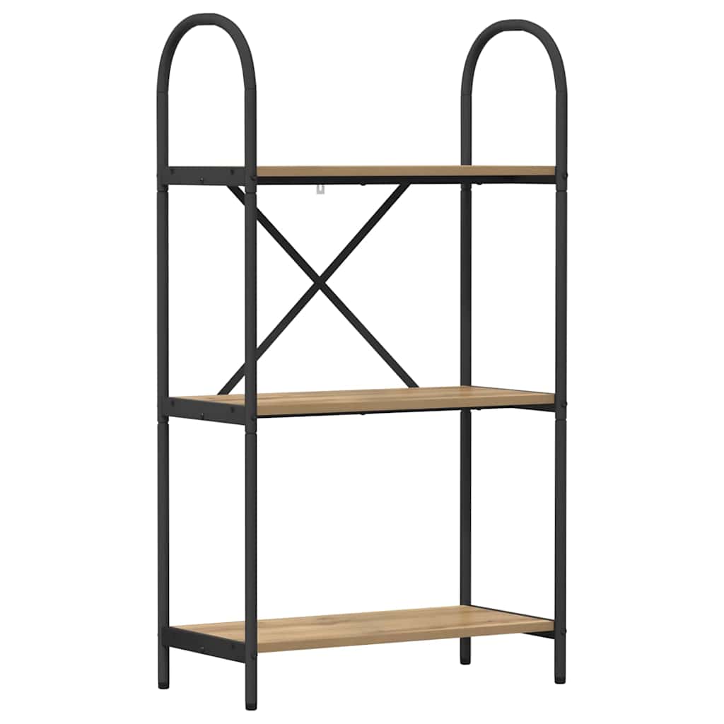 Hyllsystem 3 nivåer 60 x 30 x 109 cm Konstruerat trä Artisan Ek
