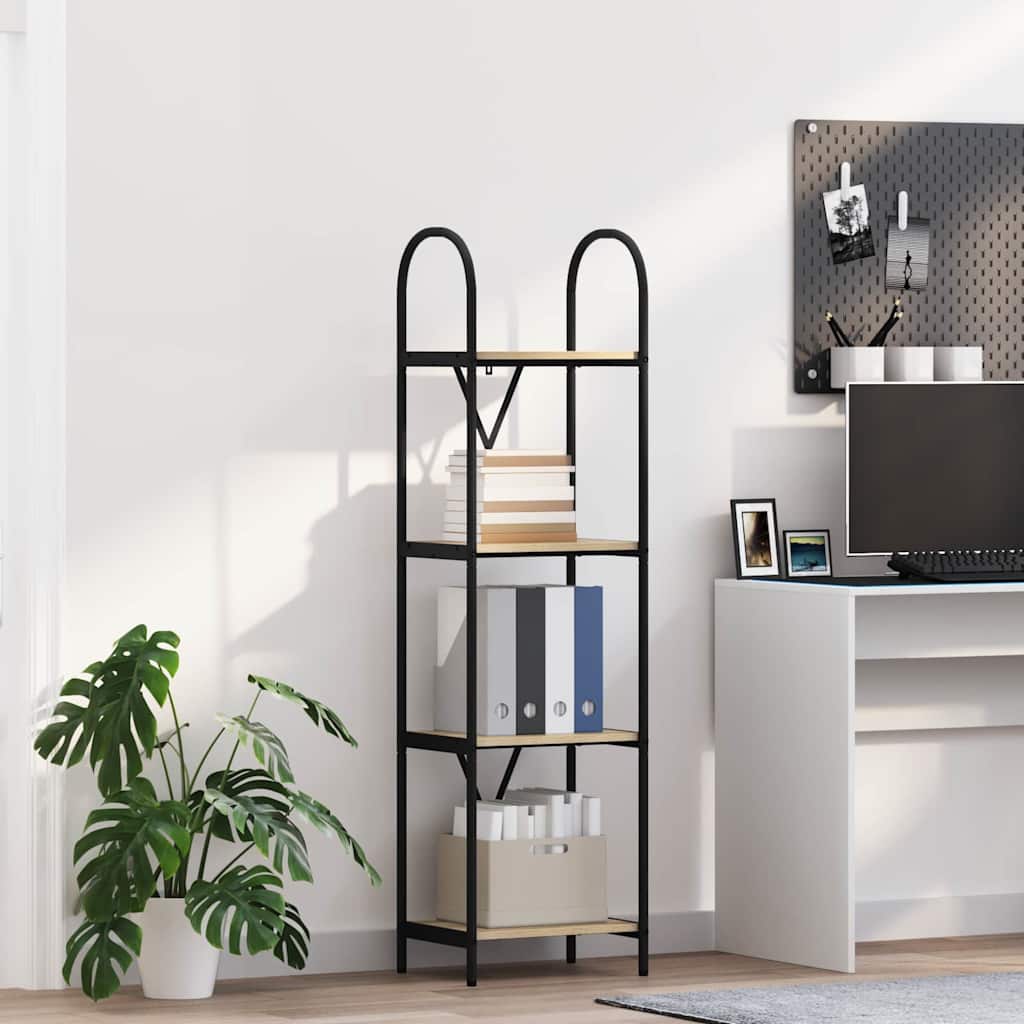 Hyllsystem 4 nivåer 40 x 30 x 146 cm Konstruerat trä Sonoma-ek