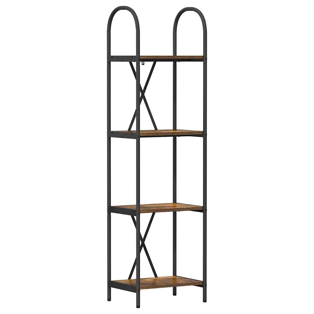 Hyllsystem 4 nivåer 40 x 30 x 146 cm Konstruerat trä Rökt ek