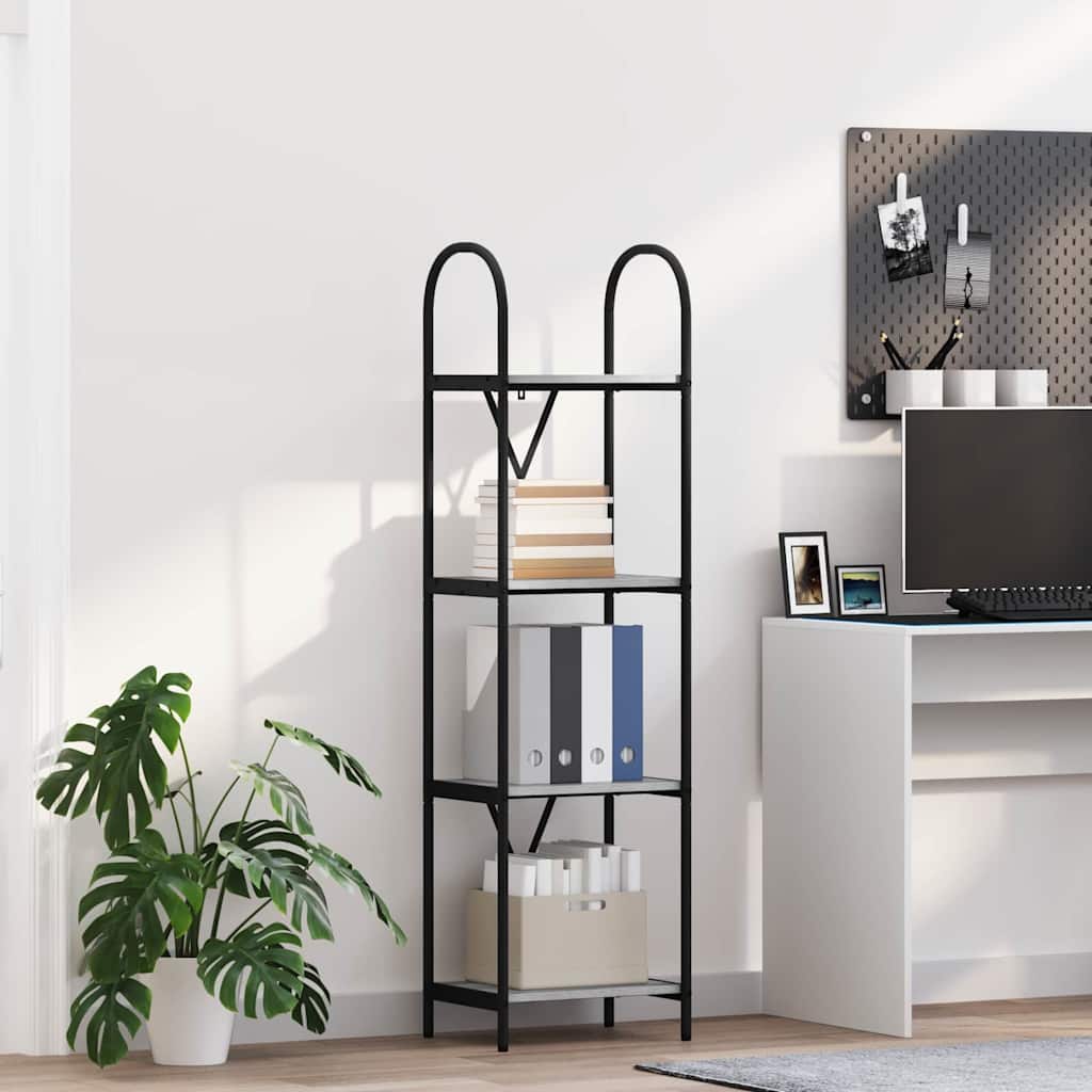 Hyllsystem 4 nivåer 40 x 30 x 146 cm Konstruerat trä Grå Sonoma
