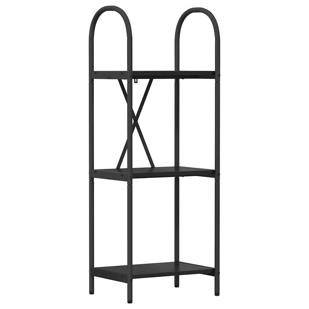 Hyllsystem 3 nivåer 40 x 30 x 109 cm Konstruerat trä Svart Ek