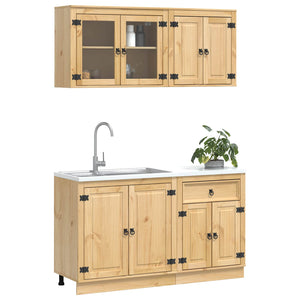 Skåp med hylla med lagring med dörr 4 pcs Honung Massiv furu