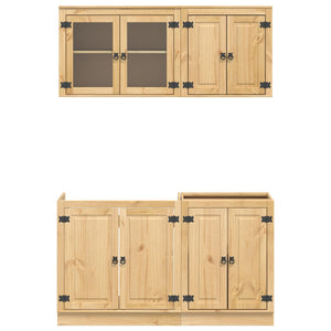 Skåp med hylla med lagring med dörr 4 pcs Honung Massiv furu