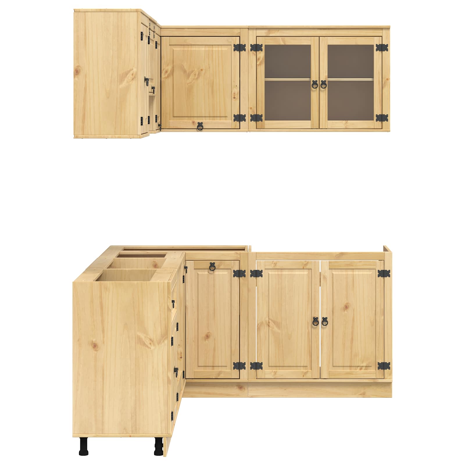 Skåp med hylla med lagring med dörr 8 pcs Honung Massiv furu