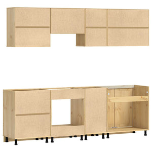 Skåp med låda med hylla med lagring 8 pcs Honung Massiv furu