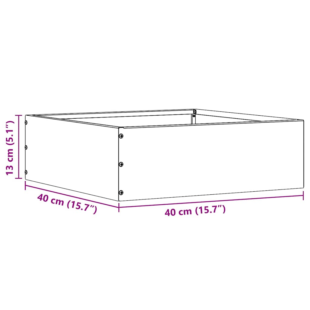 Kant för gräsmatta Svart 40 x 40 x 13 cm Stål