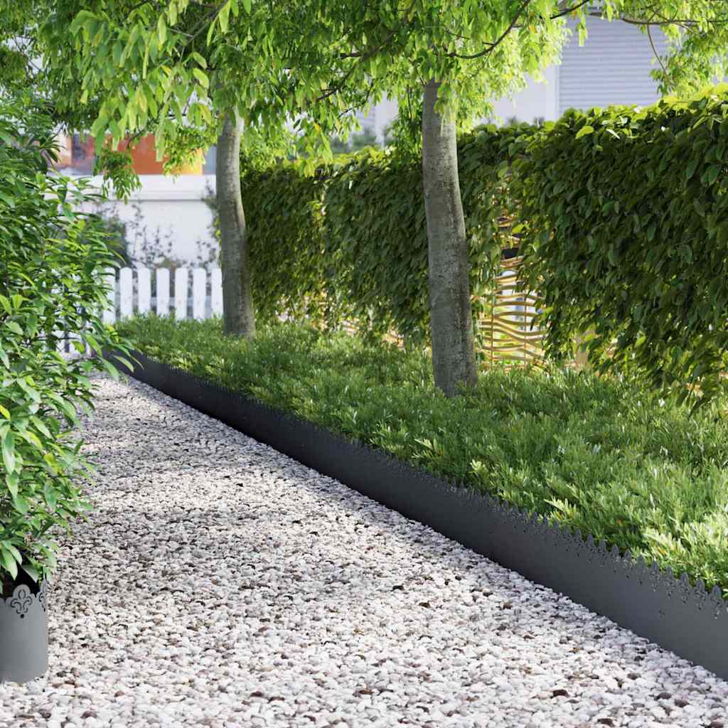 Gräskanter 10 pcs Antracit 103 x 0,05 x 22 cm Stål