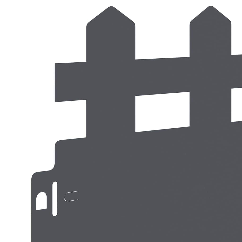 Gräskanter 10 pcs Antracit 103 x 0,05 x 22 cm Stål