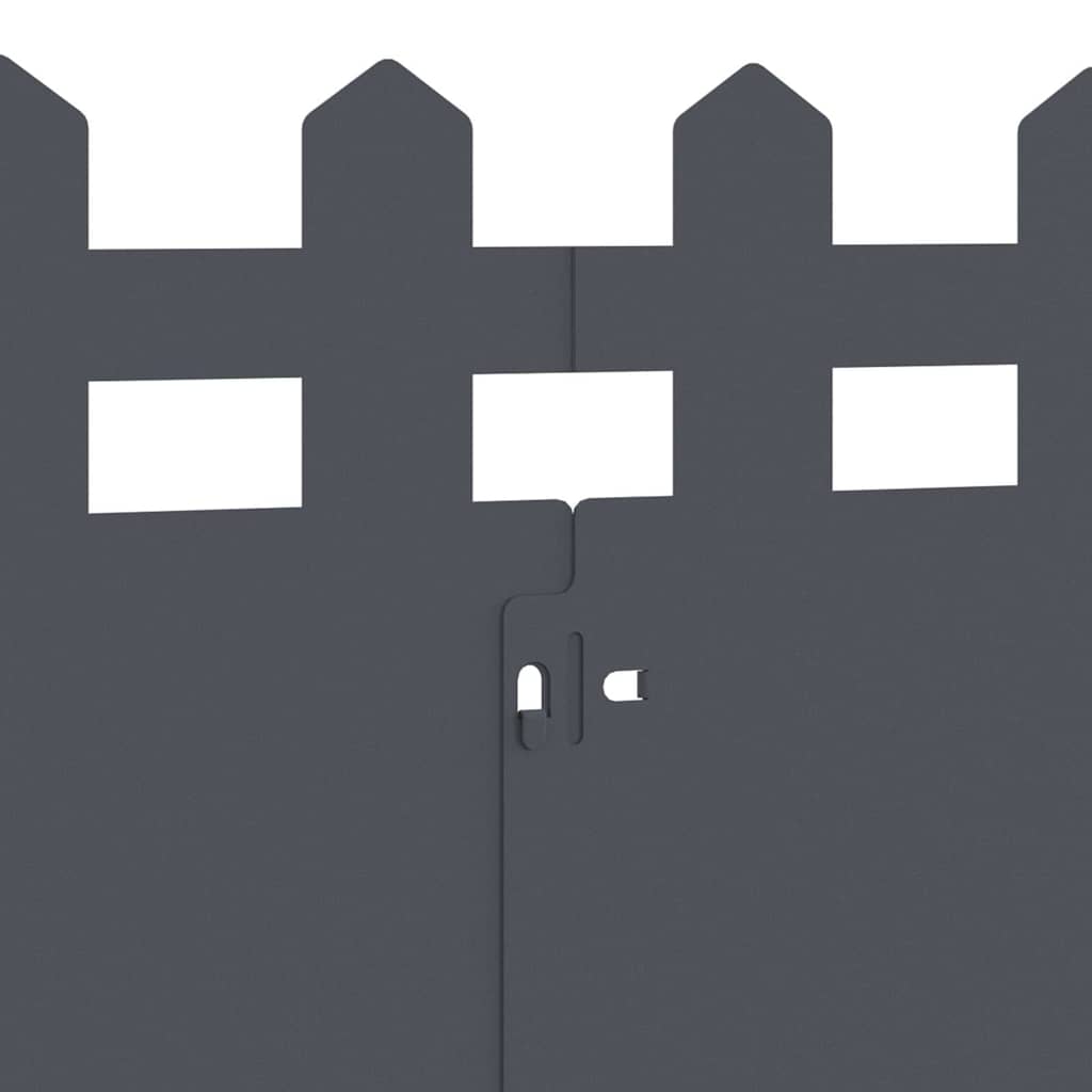 Gräskanter 20 pcs Antracit 103 x 0,05 x 22 cm Stål