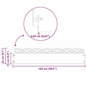 Gräskanter 20 pcs Olivgrön 103 x 0,05 x 22 cm Stål