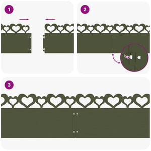 Gräskanter 30 pcs Olivgrön 103 x 0,05 x 22 cm Stål