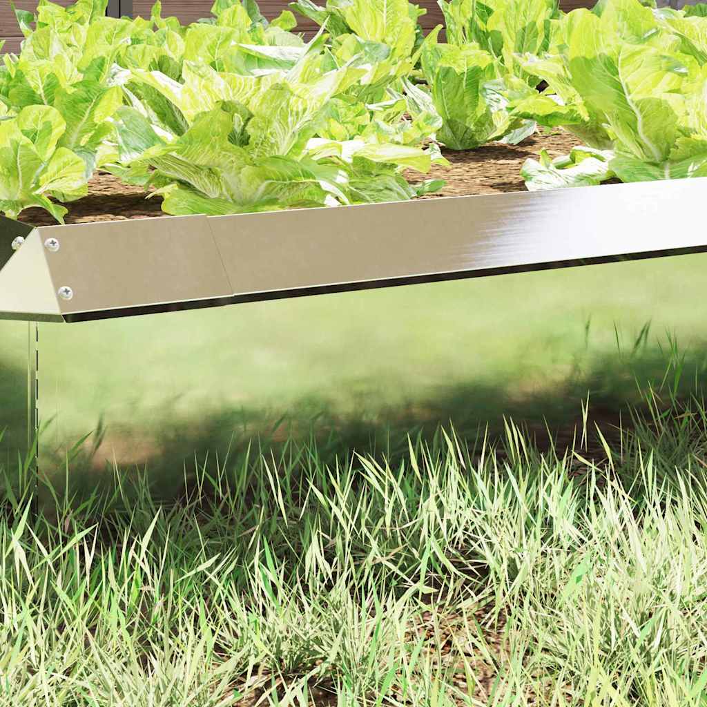 Snigelfence 16 pcs Silver 100 x 3,5 x 25 cm Rostfritt stål