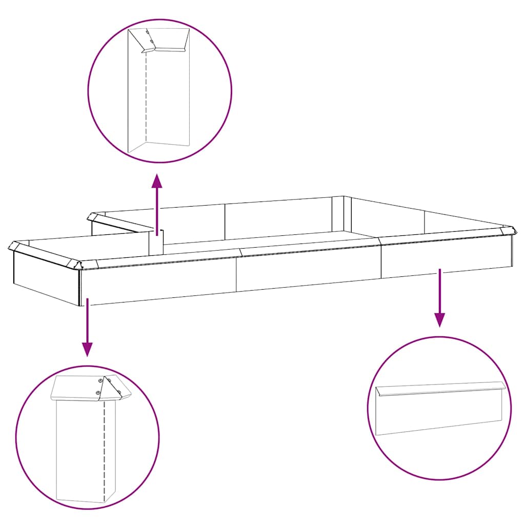 Snigelfence 16 pcs Silver 100 x 3,5 x 25 cm Rostfritt stål