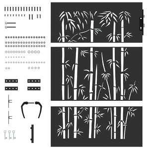 Trädgårdsgrind med lås Svart 85 x 150 cm Pulverlackerad stål