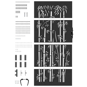 Trädgårdsgrind med lås Svart 85 x 200 cm Pulverlackerad stål