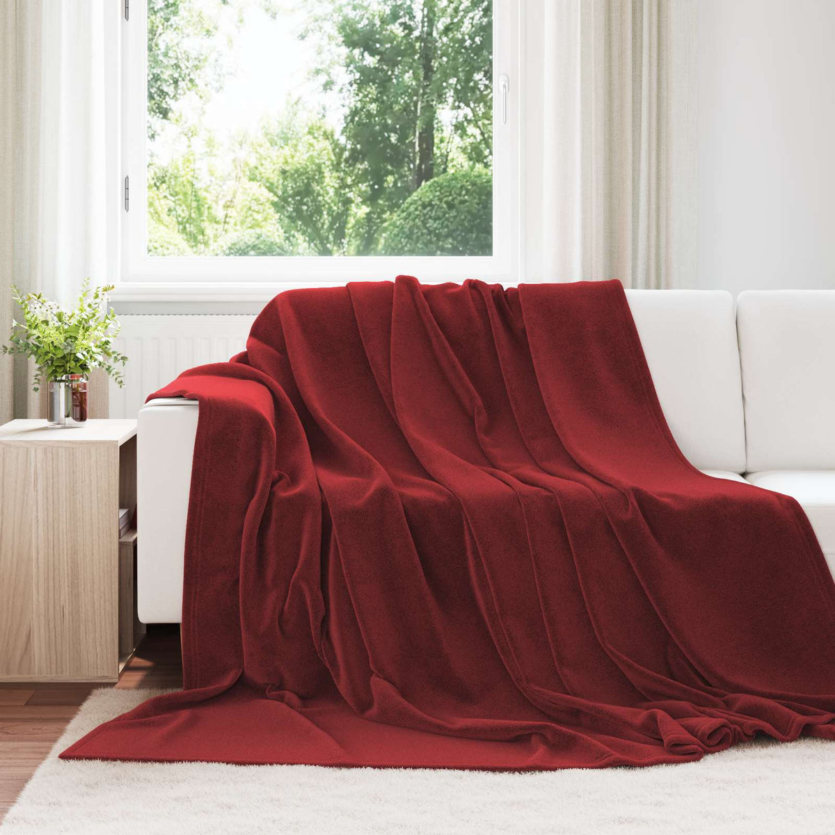 Filtar 6 st Bordeaux Röd 220 x 240 cm 8.24 kg Fleece