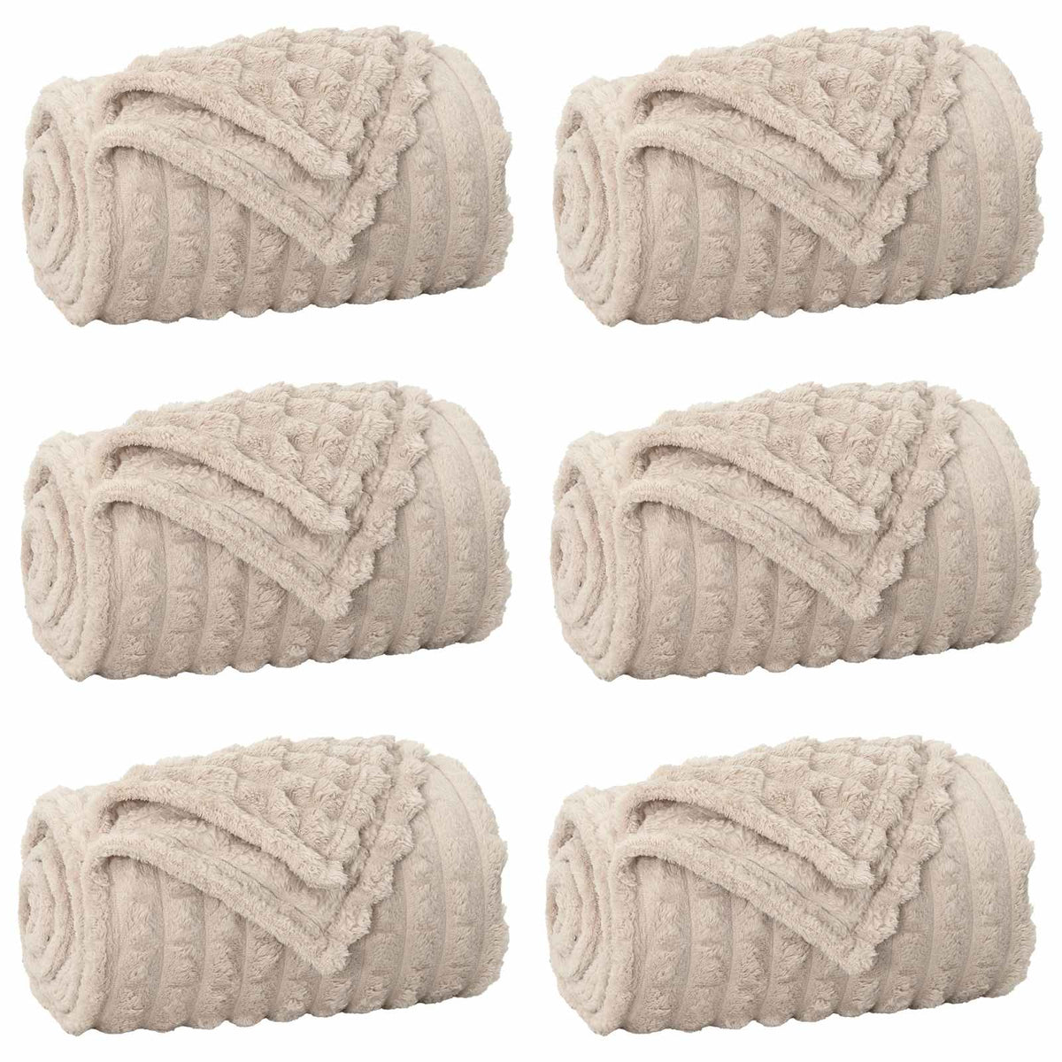 Filtar 6 st Beige 200 x 150 cm 4.75 kg Fleece