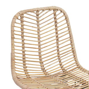 Barstol 2 pcs Naturfärg 44,5 x 54,5 x 97,5 cm Rattan och Järn