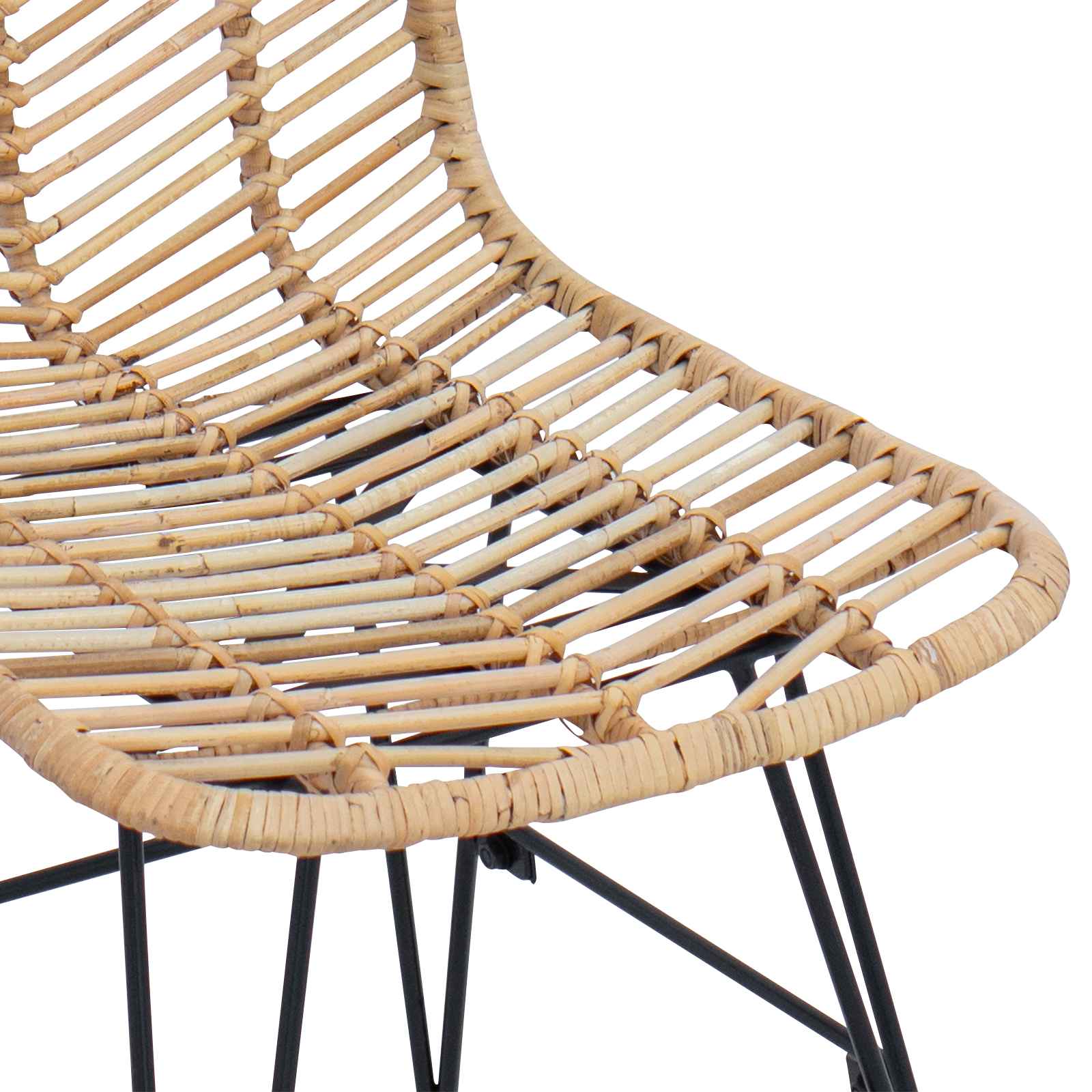 Barstol 2 pcs Naturfärg 44,5 x 54,5 x 97,5 cm Rattan och Järn