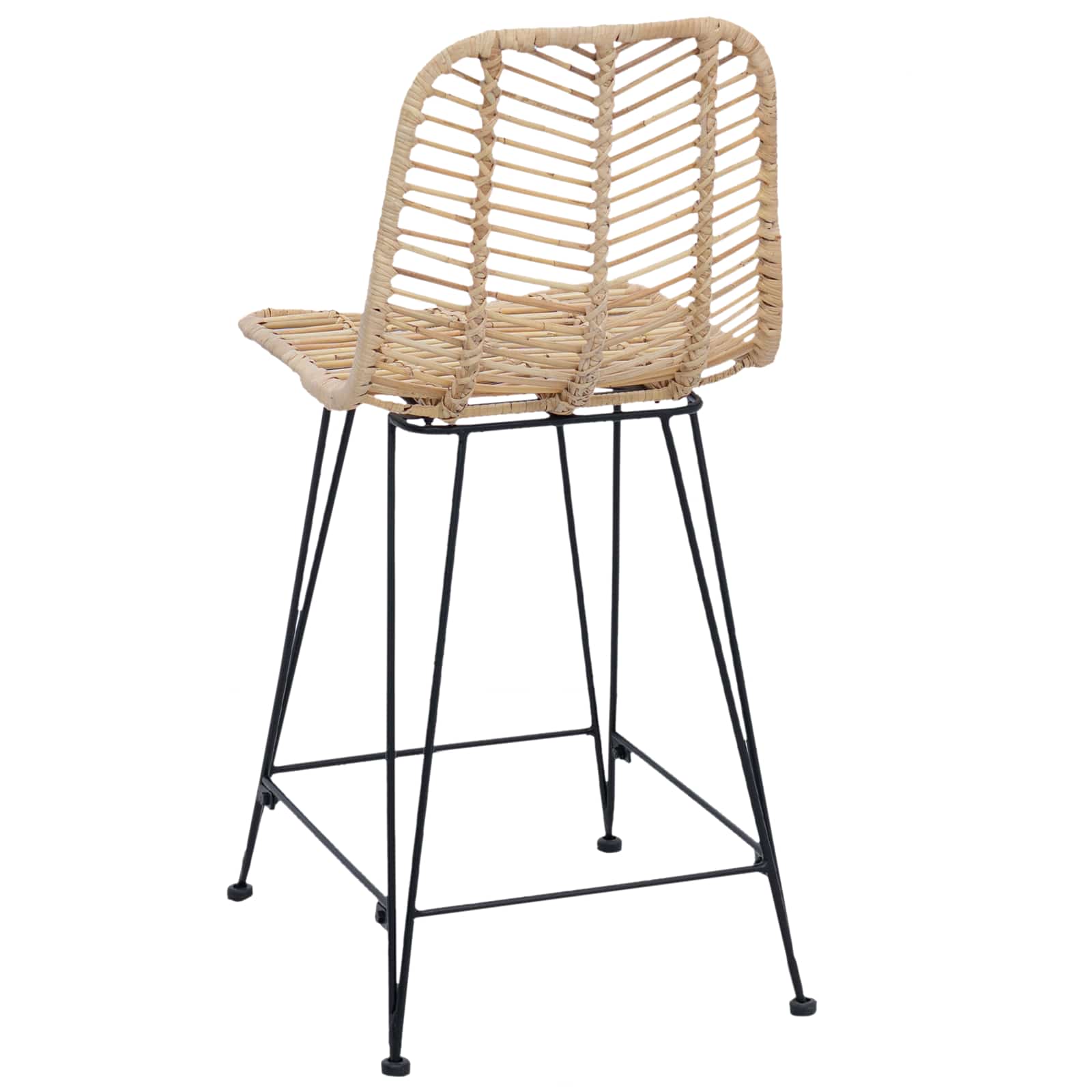 Barstol 2 pcs Naturfärg 44,5 x 54,5 x 97,5 cm Rattan och Järn