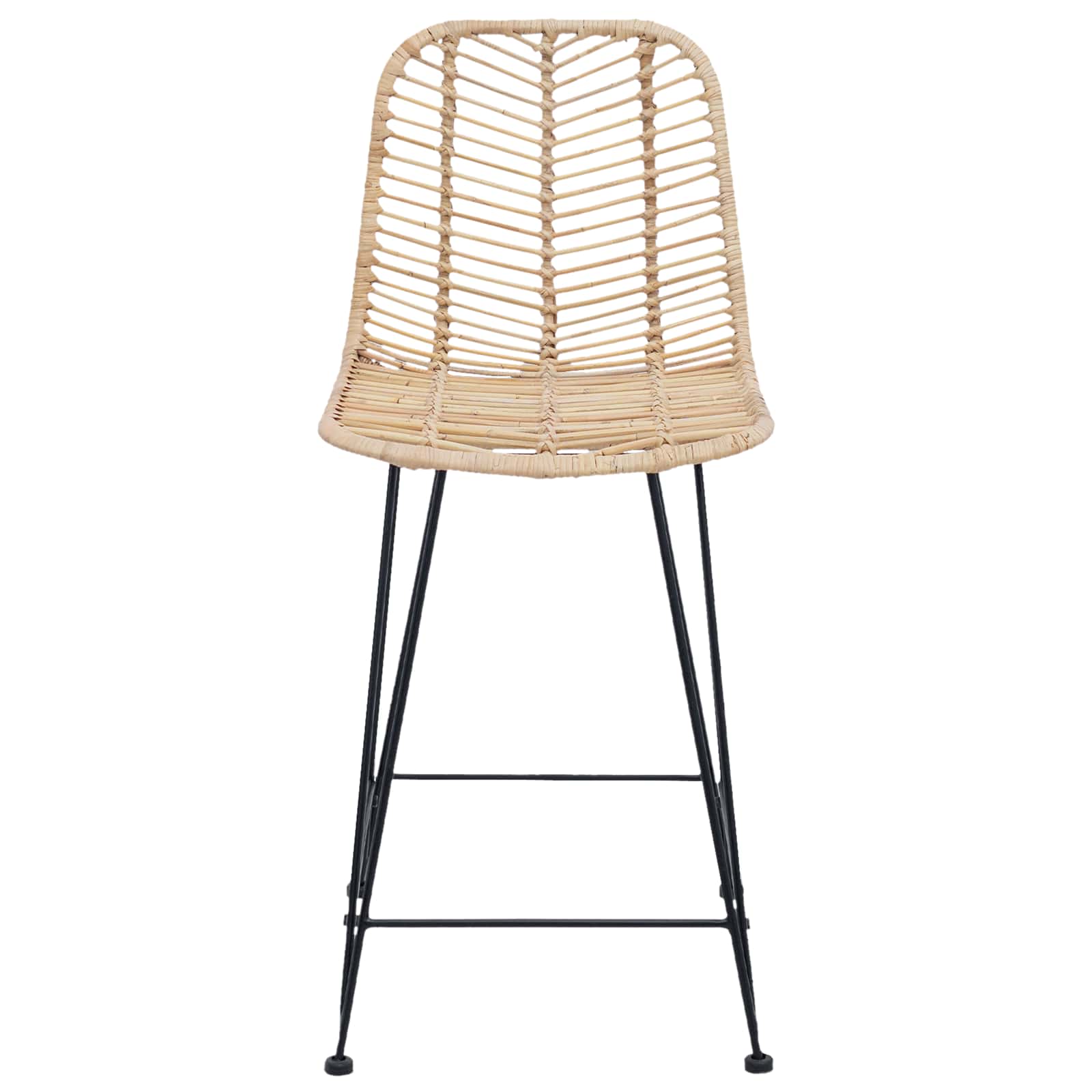 Barstol 2 pcs Naturfärg 44,5 x 54,5 x 97,5 cm Rattan och Järn