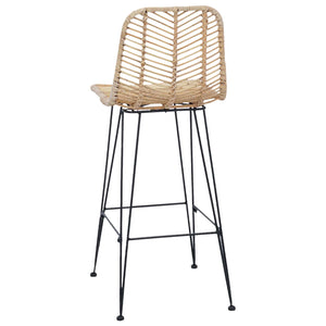 Barstol 2 pcs Naturfärg 44,5 x 53 x 111 cm Rattan och Järn