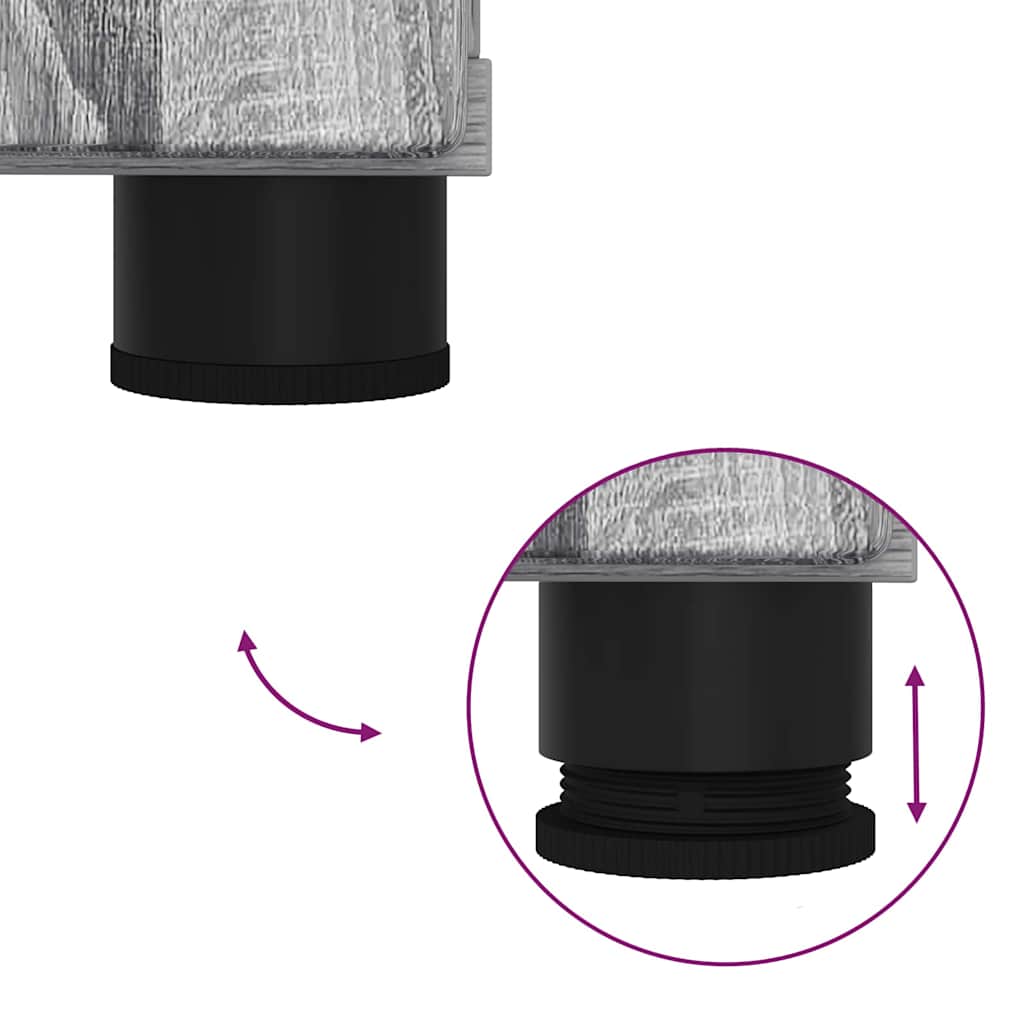 Badrumsmöbelset 2 pcs Grå Sonoma Konstruerat trä & Metall