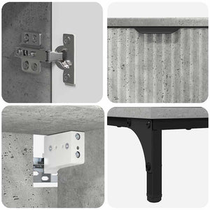 Badrumsmöbelset med låda Betonggrå Ingenjörsträ, Metall