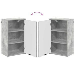 Badrumsmöbelset med låda Betonggrå Ingenjörsträ, Metall