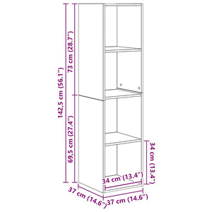 TV-bänkset Väggmonterad 4 pcs Artisan Ek Konstruerat trä