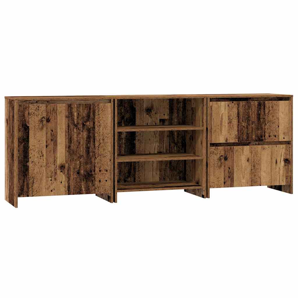 Sideboard 3 pcs Gammalt trä 70 x 41 x 75 cm Konstruerat trä