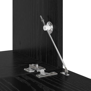 TV-bänkset Väggmonterad 6 pcs Svart Ek Konstruerat trä