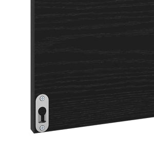 Badrumsmöbelset med låda 3 pcs Svart Ek Konstruerat trä