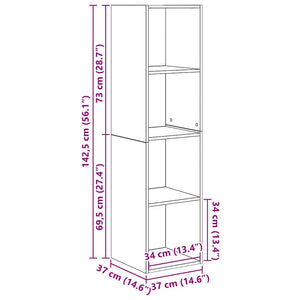 TV-bänkset 2 pcs Svart Ek 37 x 37 x 142,5 cm Konstruerat trä