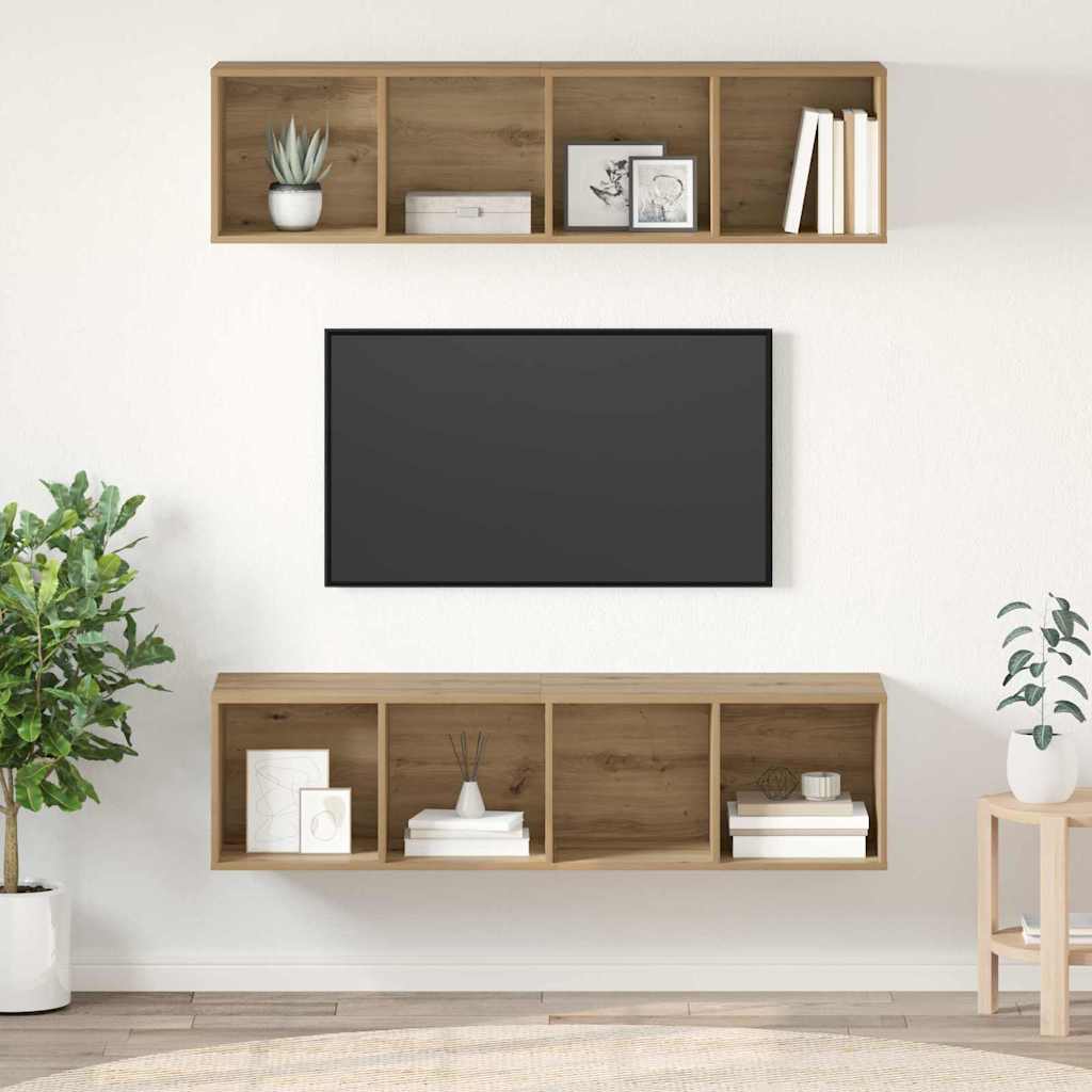 TV-bänkset 2 pcs Artisan Ek 37 x 37 x 142,5 cm Konstruerat trä