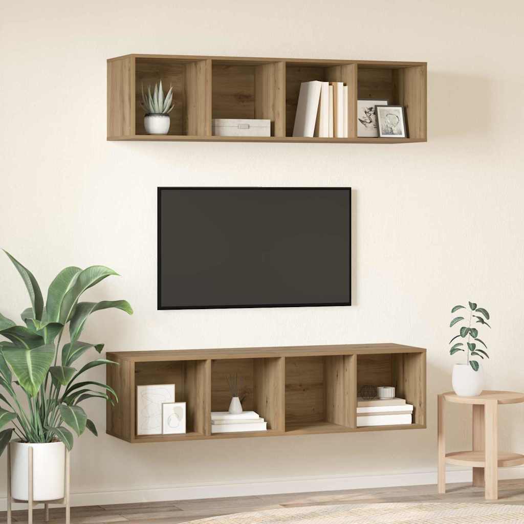 TV-bänkset 2 pcs Artisan Ek 37 x 37 x 142,5 cm Konstruerat trä