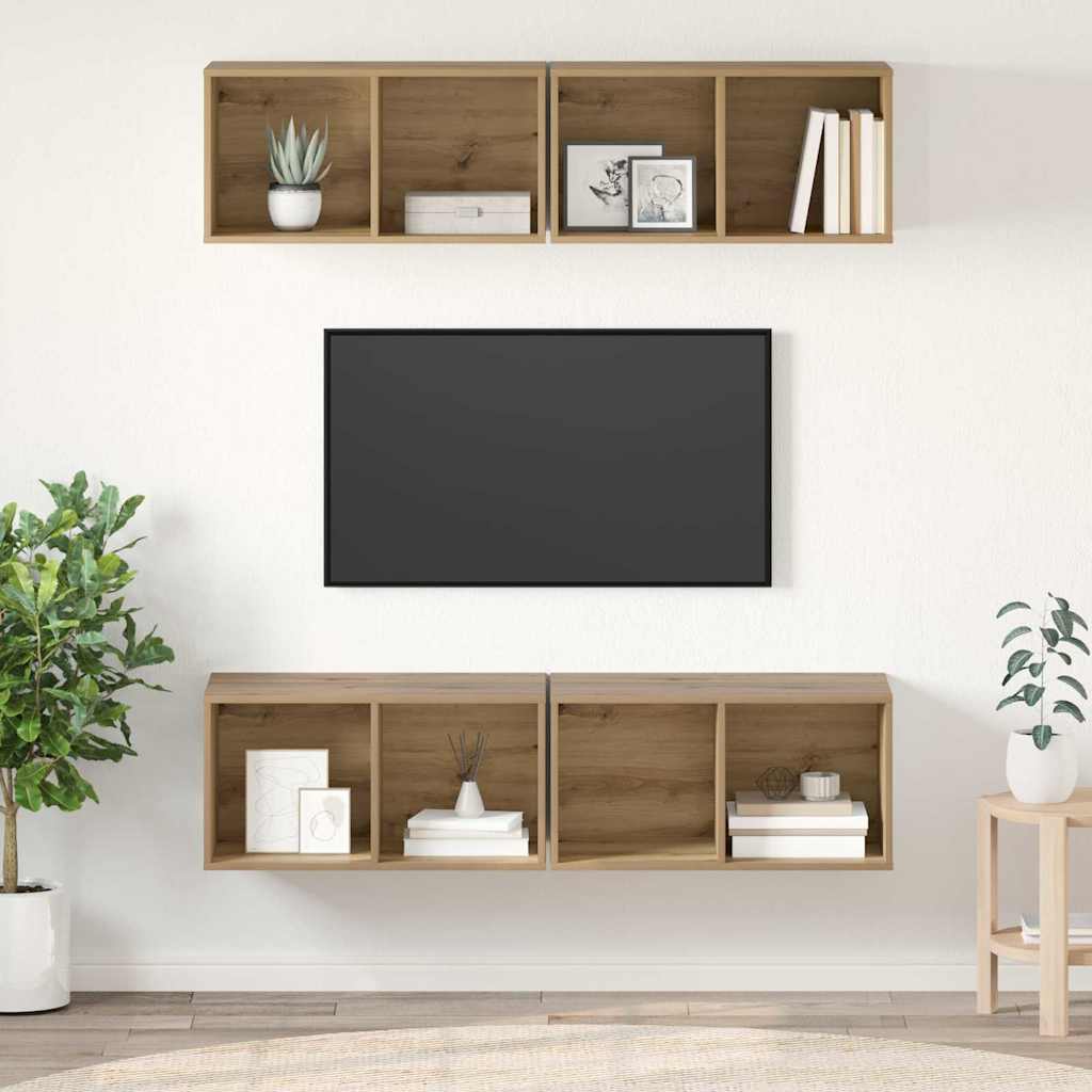 TV-bänkset 4 pcs Artisan Ek 37 x 37 x 72 cm Konstruerat trä