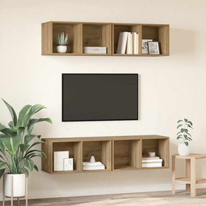 TV-bänkset 4 pcs Artisan Ek 37 x 37 x 72 cm Konstruerat trä