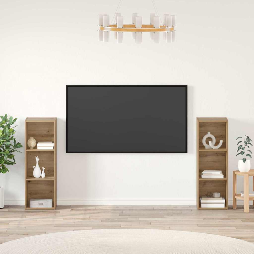 TV-bänkset 2 pcs Artisan Ek 107 x 35 x 37 cm Konstruerat trä
