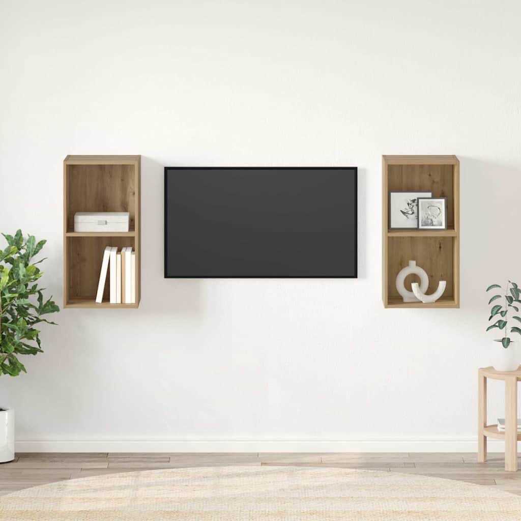 TV-bänkset 2 pcs Artisan Ek 37 x 37 x 72 cm Konstruerat trä