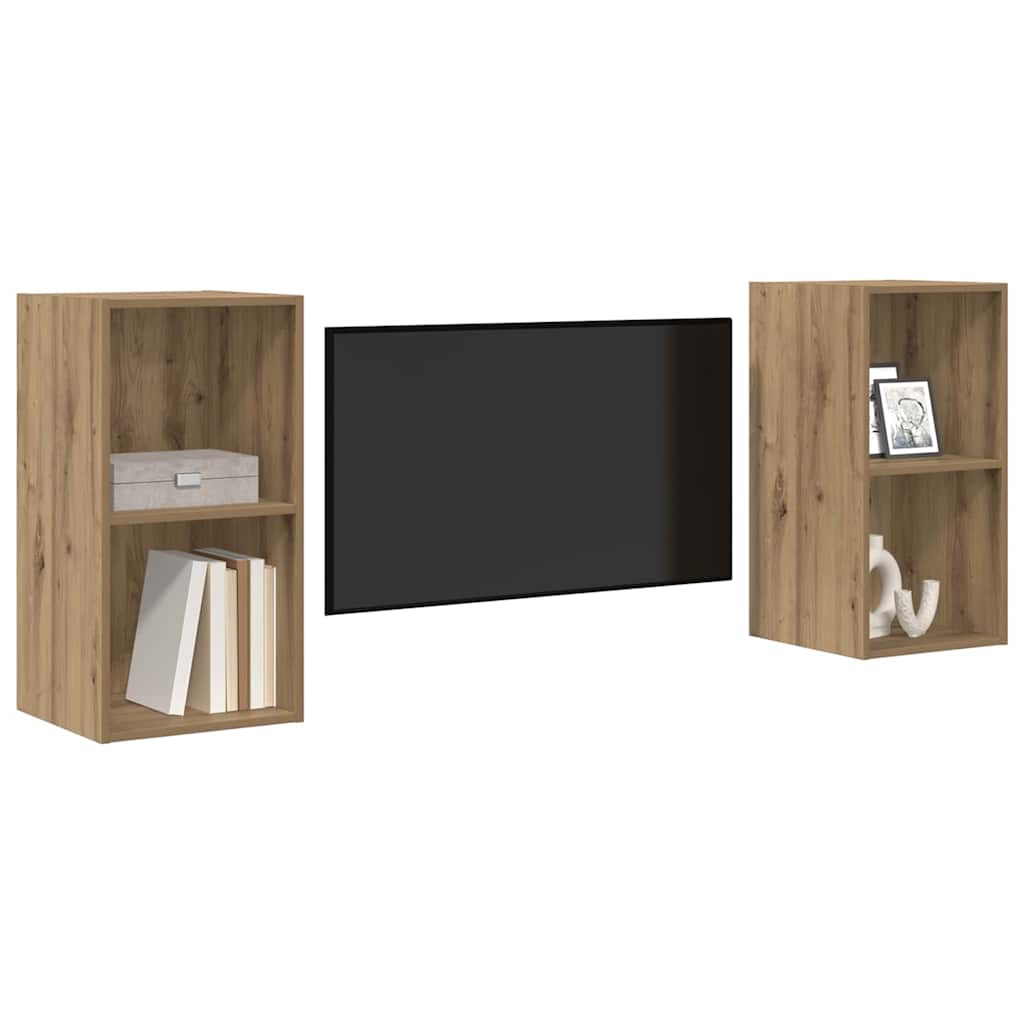 TV-bänkset 2 pcs Artisan Ek 37 x 37 x 72 cm Konstruerat trä