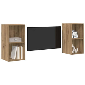 TV-bänkset 2 pcs Artisan Ek 37 x 37 x 72 cm Konstruerat trä