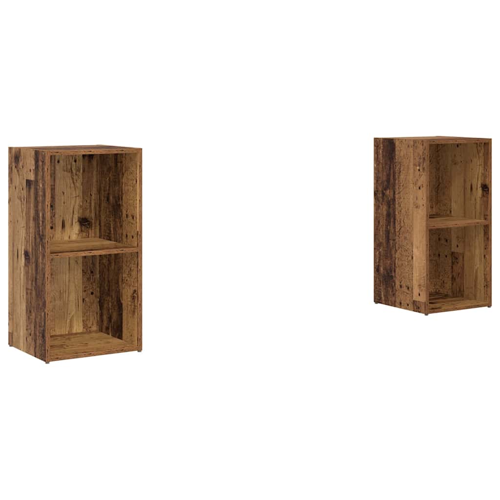 TV-bänkset 2 pcs Gammalt trä 72 x 35 x 36,5 cm Konstruerat trä