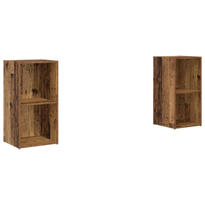TV-bänkset 2 pcs Gammalt trä 72 x 35 x 36,5 cm Konstruerat trä