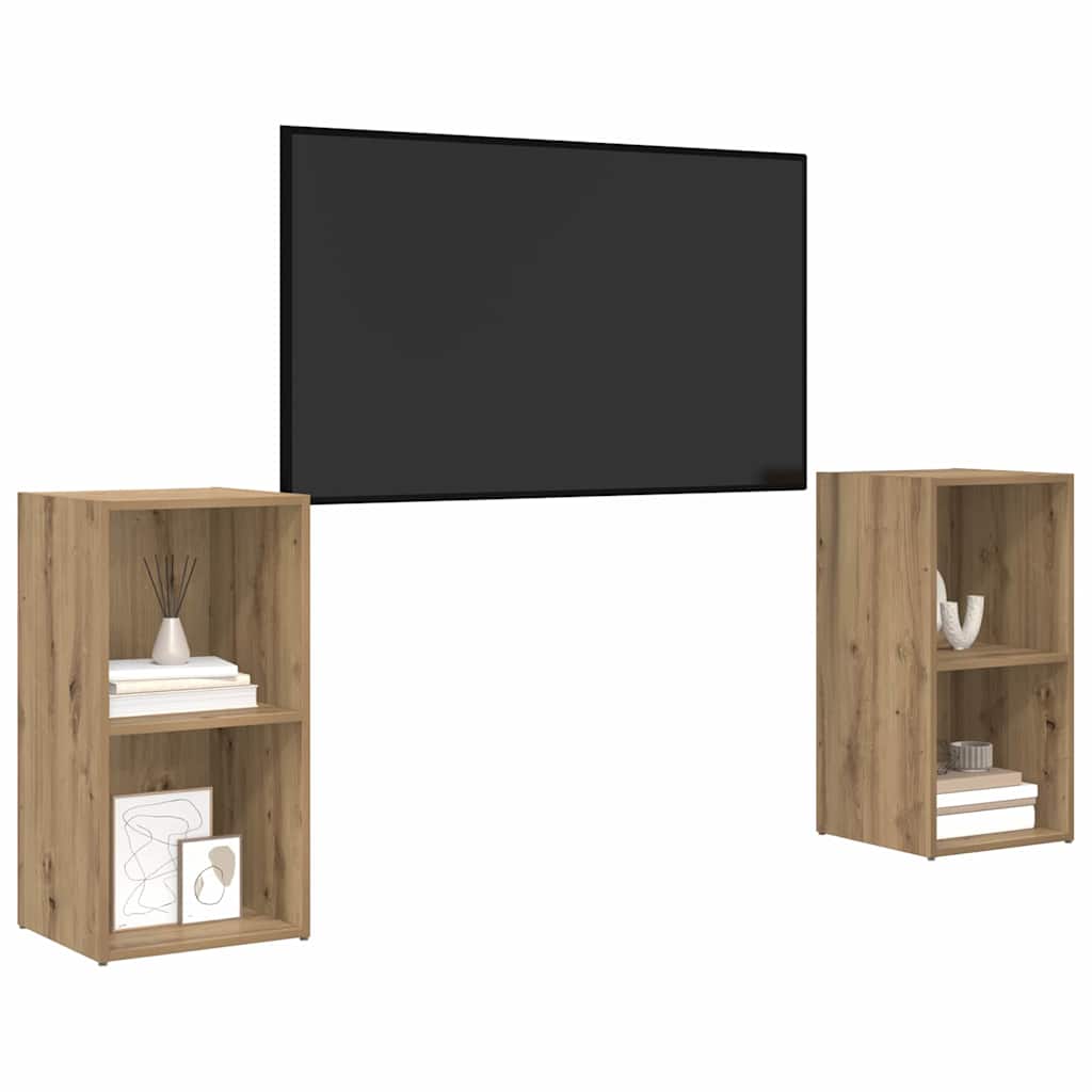 TV-bänkset 2 pcs Artisan Ek 72 x 35 x 36,5 cm Konstruerat trä