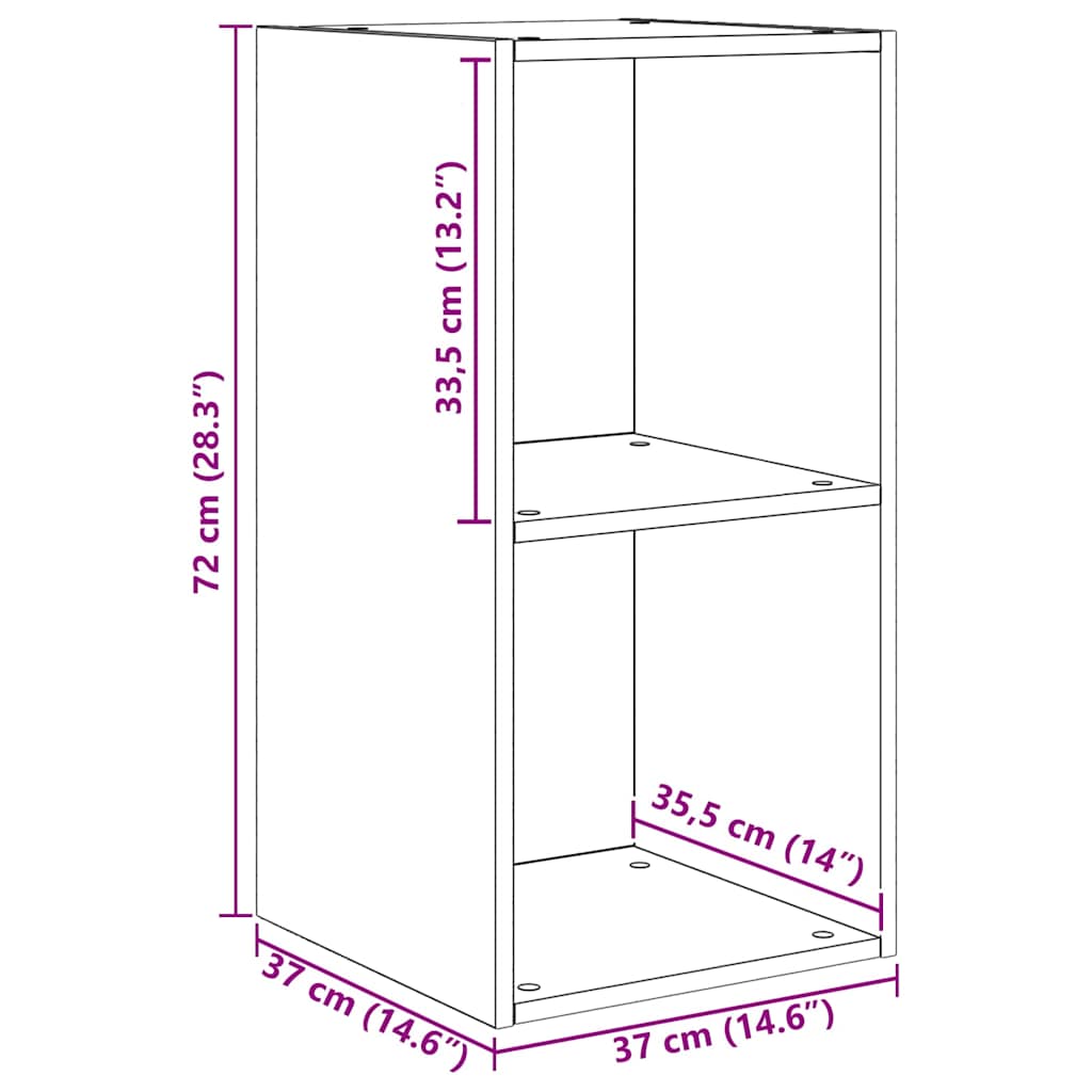 TV-bänkset 4 pcs Svart Ek 37 x 37 x 72 cm Konstruerat trä