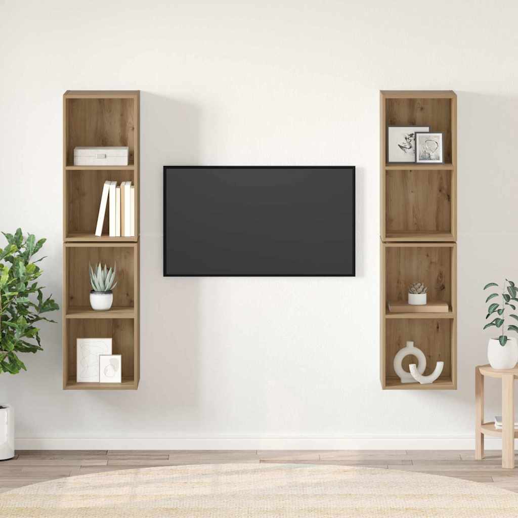 TV-bänkset 4 pcs Artisan Ek 37 x 37 x 72 cm Konstruerat trä