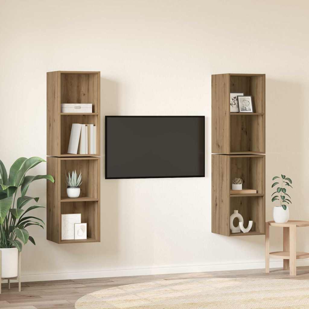 TV-bänkset 4 pcs Artisan Ek 37 x 37 x 72 cm Konstruerat trä