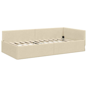 Hörn Sängram med huvudgavel Kräm 80 cm x 200 cm Sammet